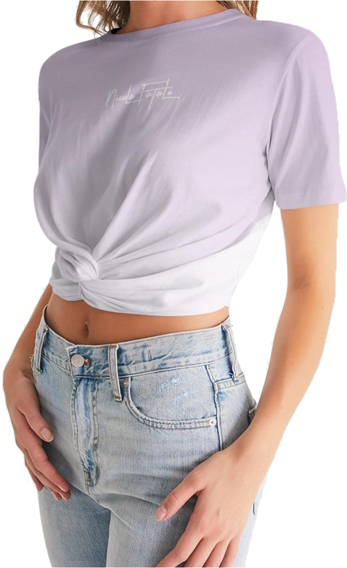 Purple / Twist-Front Cropped Tee / By Nicola Fatale - Nicola Fatale