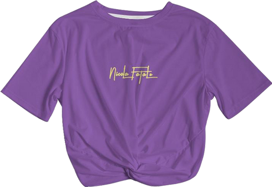FC #8249a7 / Twist-Front Cropped Tee