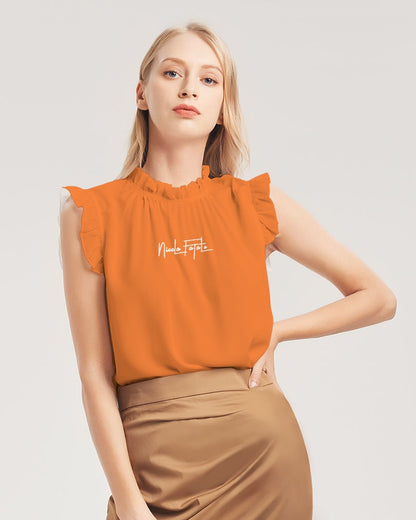 SiOfLa / Orange / Ruffle Sleeve Top