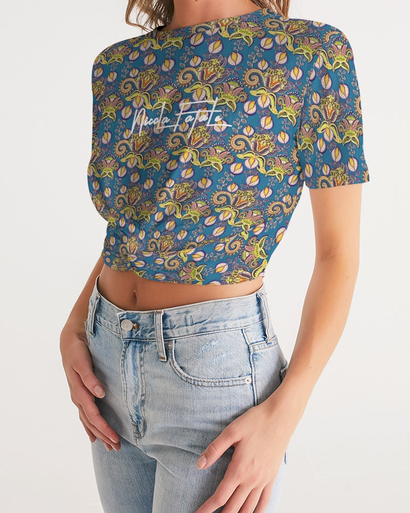Sorbet / Twist-Front Cropped Tee