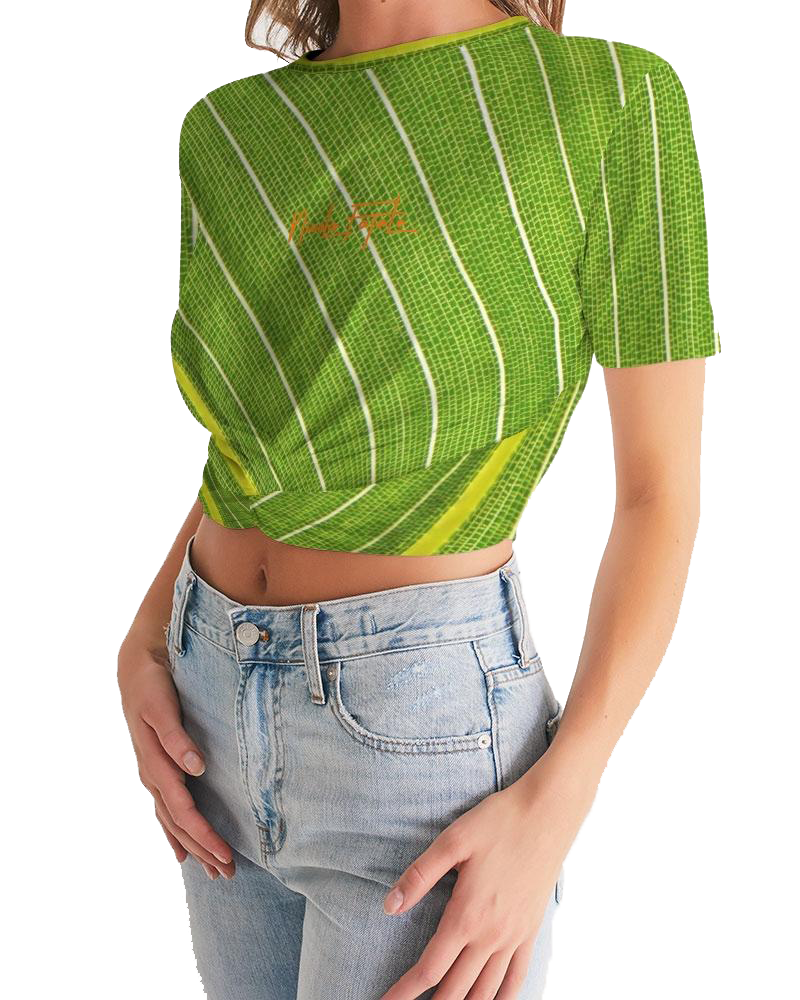 Elements / Leaf / Twist-Front Cropped Tee / By Nicola Fatale - Nicola Fatale